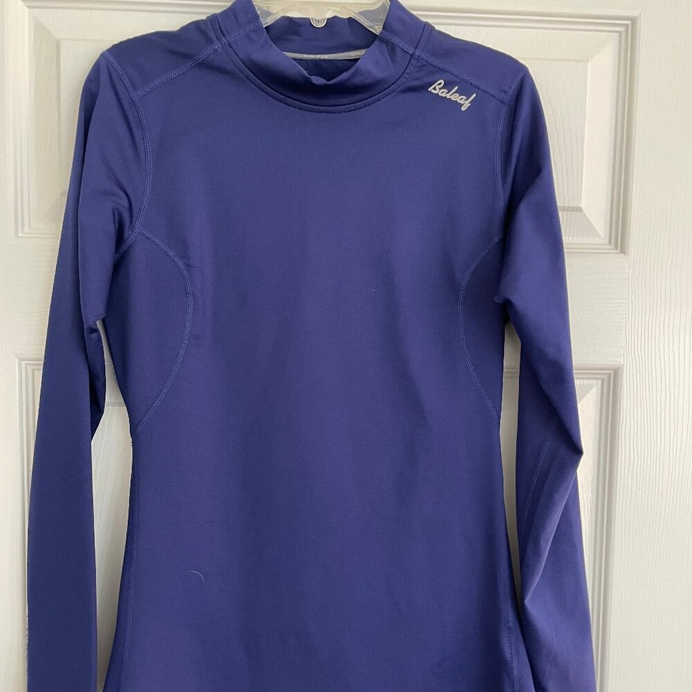Baleaf Womens Size Small Blue Fleece Running Hiking Base Layer